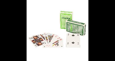 Set van 2x clown games speelkaarten lichtgroen en donkergroen plastic