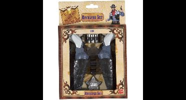 Cowboy verkleedset - 2 revolvers met holster - Cowboy verkleedset - kinderen/volwassenen