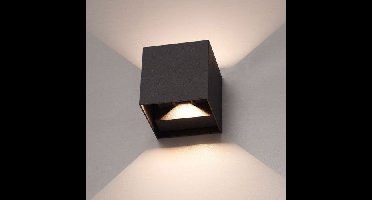 LED Wandlamp Cubo - 2700K - 6 Watt - Zwart - Kubus - Dimbaar