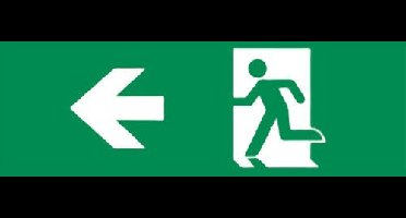 Noodverlichting richting Pijl Links 300x100mm - Sticker