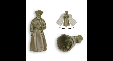 Bronzen tafelbel figuur van een man