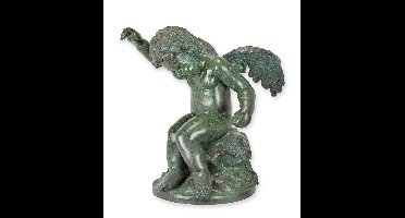 A BRONZE SCULPTURE OF A WINGED PUTTI
