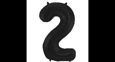 Folat Verjaardag Leeftijd folieballon - 2 jaar - zwart - 86 cm - cijferballon groot