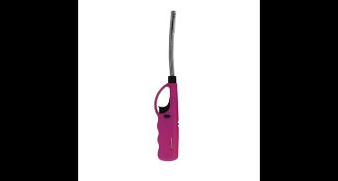 Flame Classics Gasaansteker - flexibele hals - BBQ/keuken/haard aansteker - roze - 27 cm