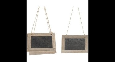 Dijk Natural Collections Krijtbord hangers - 5x st - 15 x 10 cm - hout