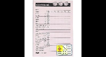 Yahtzee spelen accessoires set 100 vellen scorekaarten/6 dobbelstenen