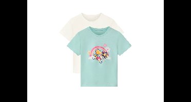Peuter T-shirts Paw Patrol, 2 stuks. (Wit/mint, 98/104)
