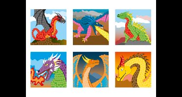 PLAYMAIS Kleine Mozaïek, met kleurrijke motieven. (Fantasy Dragon)