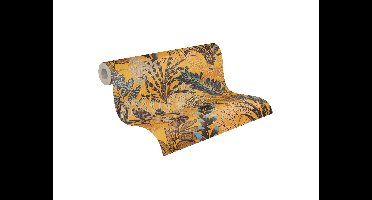 AS CRÉATION Vliesbehang (Okergeel met zwart en beige, 10,05 x 0,53 m)