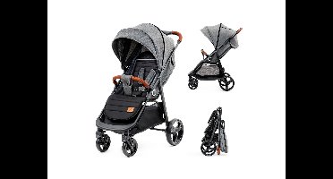 KINDERKRAFT Kinderwagen GRANDE Classic, 0-4 jaar, tot 22 kg (Grijs)