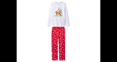 Dames Pyjama (Wit/rood, M (40/42))