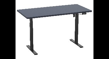 VCM Bureautafel E-Lona, traploos in hoogte verstelbaar. (Antraciet/zwart, 160 x 80 cm)