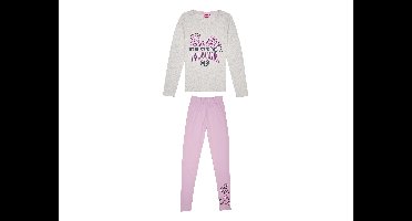 BARBIE Dames pyjama (Grijs/lichtroze, L)