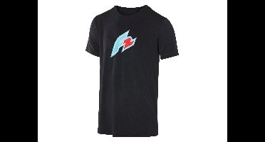 Heren functioneel t-shirt, met ronde hals. (Zwart, L)