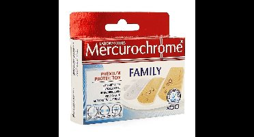 Mercurochrome Family 50 Pleisters | Kleine Wonden