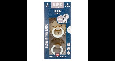 Bibs 2 Fopspeen Duo Glow In Dark Vanilla/oak