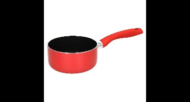 5Five Steelpan - D16 cm - aluminium - rood/zwart - inductie - vaatwasserbestendig