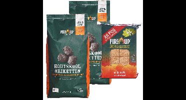 BBQ starterspakket - houtskool briketten 10 kilo - barbecue aanmaakblokjes 28x