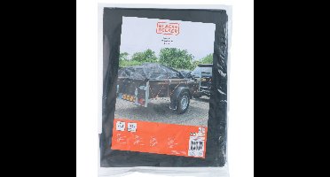 Black & Decker Afdekzeil/dekzeil aanhangers - waterdicht -2x3m - zwart