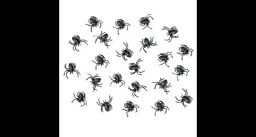 Horror/Halloween griezel spinnetjes - 20x - kunststof - zwart - 3 cm