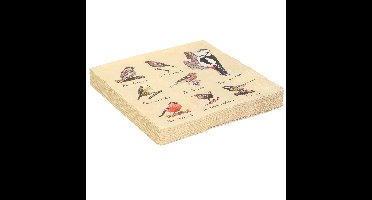 Servetten met vogels print - 20x - papier - 33 x 33 cm - tuinvogels - 3 laags