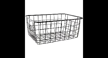 Svenska Living Opbergmand - metaal - zwart - 22 x 28 x 12cm - draadmand
