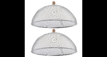 Vliegenkap voor voedsel - Set van 3x stuks - 43 cm - stevig RVS - voedselkap - eten afdekken