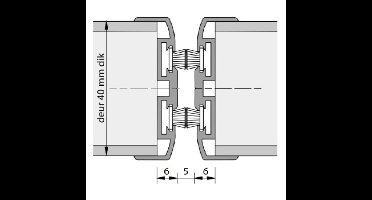 Alprokon rook-/tochtwerend profiel - uitvoering 3110 - deurdikte 40 mm - 2400 mm