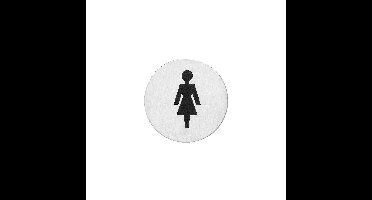Intersteel Pictogram damestoilet zelfklevend rond - RVS