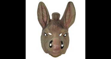 Funny Fashion Carnaval verkleed ezel dieren masker - grijs - kunststof - voor volwassenen