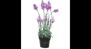 Lavendel kunstplant in pot - roze paars - D18 x H38 cm