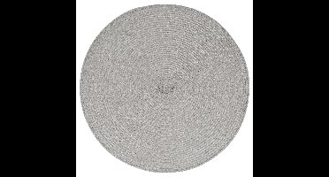 Secret de Gourmet ronde placemat - lichtgrijs - gevlochten kunststof - 38 cm - Onderleggers