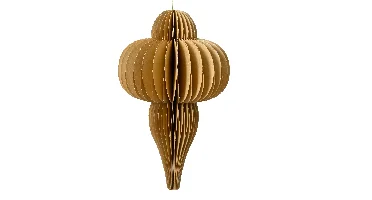Decoris kerstornament papier 12x20cm zand