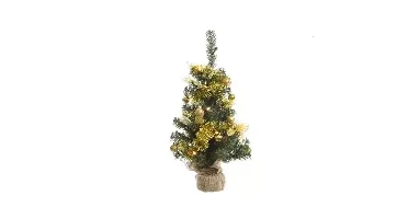 Everlands Miniboom jute prelit diy - groen/goud