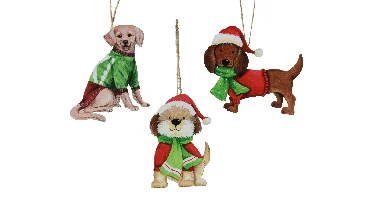 Kaemingk kerstornament ijzer hond 12.5cm