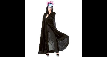 Funny Fashion Halloween verkleed cape met kap - zwart - Carnaval kostuum/kleding