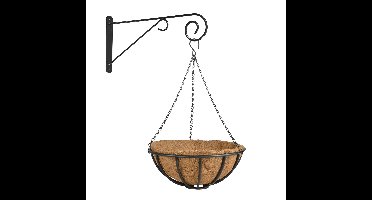 Hanging basket 35 cm van metaal met muurhaak - complete hangmand set