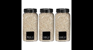 Mica Decorations decoratie stenen/granulaat - 3x - 650ml - creme - hobby steentjes