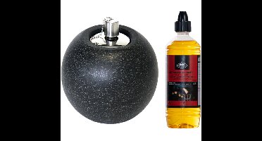 Tuimeltoorts/olielamp - zwart - met bio citronella lampenolie - citrusgeur