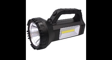 Zaklamp met handvat - zwart - kunststof - LED lamp - camping