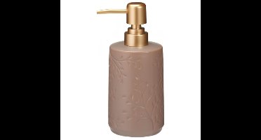 Zeeppompje / dispenser Forrest - taupe - aardewerk - 7 x 17 cm - 370 ml