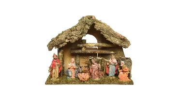 Kerststalset poly 8 figuren h29cm