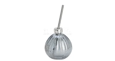 Drinkglas Kerstbal met Rietje Grijs