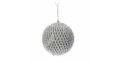 Kerstbal Foam Twist Ø10cm Zilver 1st