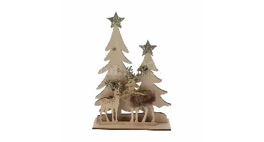 Kerstboom met Rendieren 30cm Assorti 1st