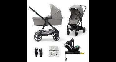 Kinderwagen Kinderkraft Newly 4-in-1 Pro Moonlight Grey met Autostoel en Base