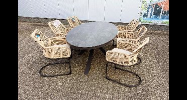 SenS-Line Breeze tuinset ovale tafel en 6 swingstoelen