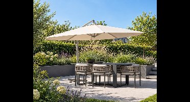Zweefparasol XXL 3 Meter met Kruisvoet Beige